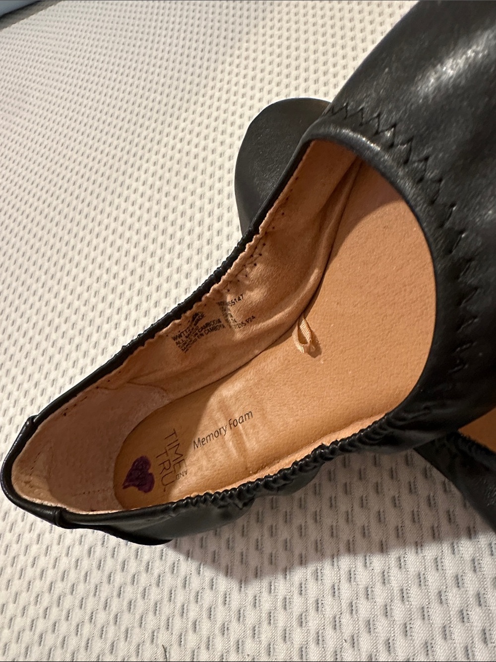 7W Women's Black Slip-On Ballet Flats - Comfortable Everyday Shoes - Picture 4 of 5